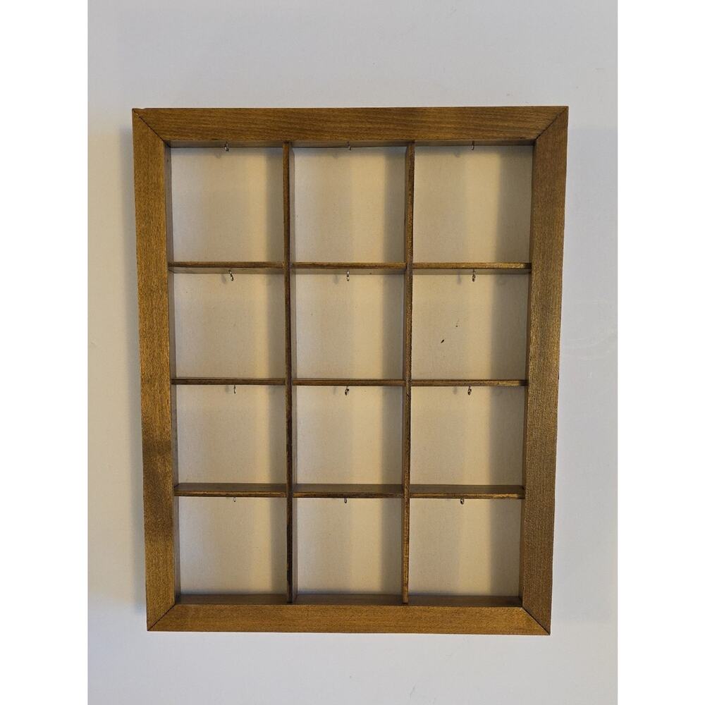 Vintage Wooden Wall Display Shelf Knick Knack Shadow Box French Herb Drying Rack